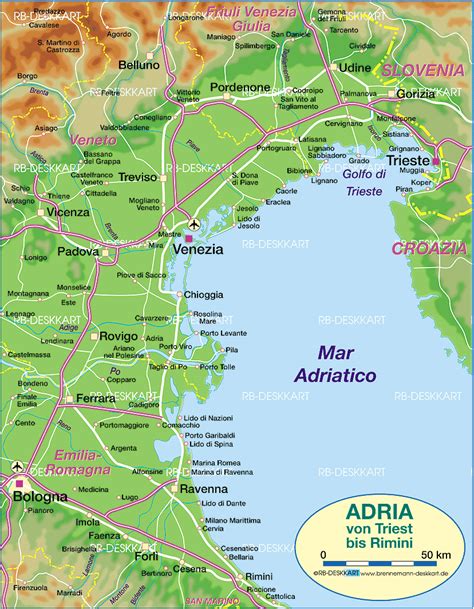 italienische adriaküste karte